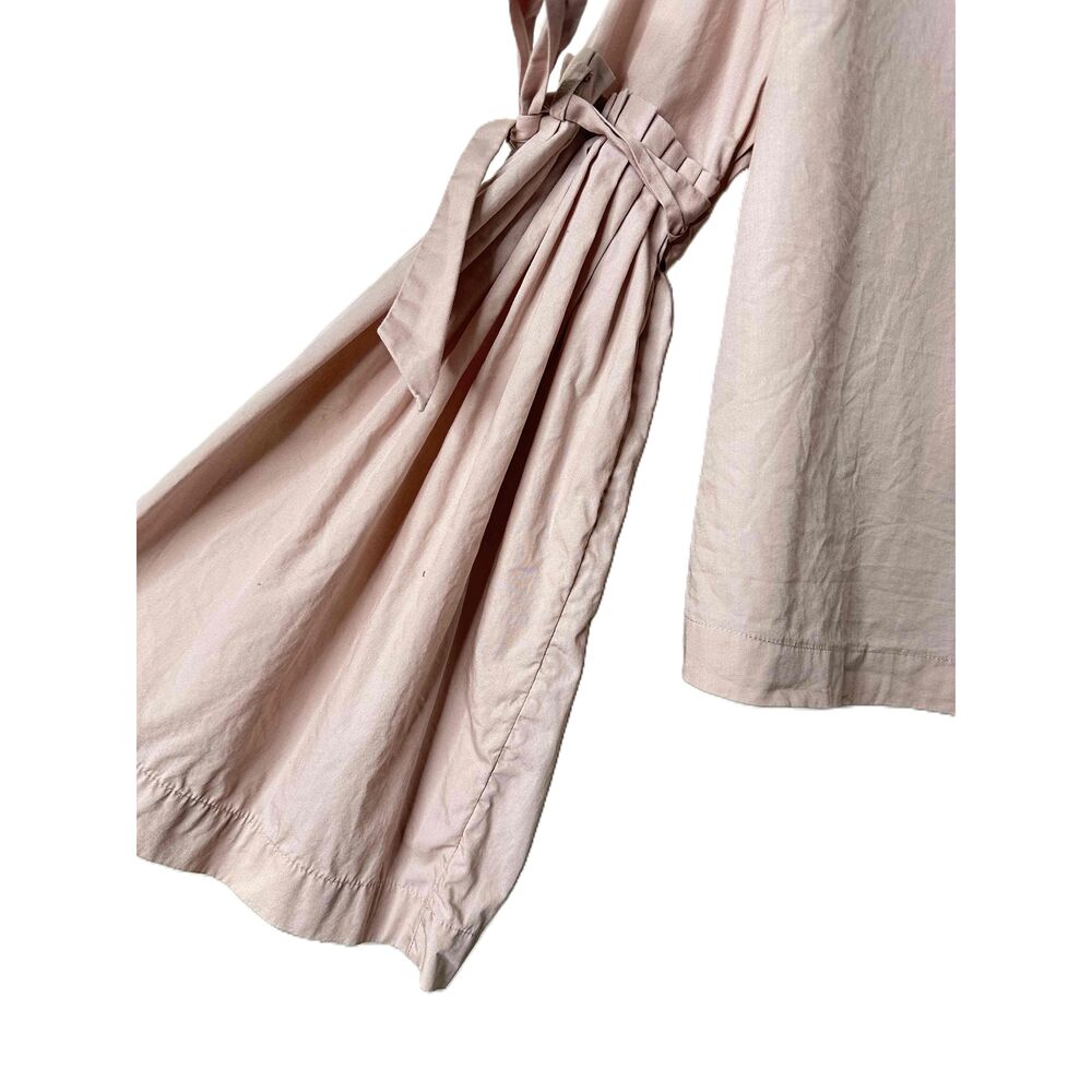 Free People Blouse Womens Size Small Dusty Rose Long Tie Bell Sleeve Button Back - Picture 4 of 12